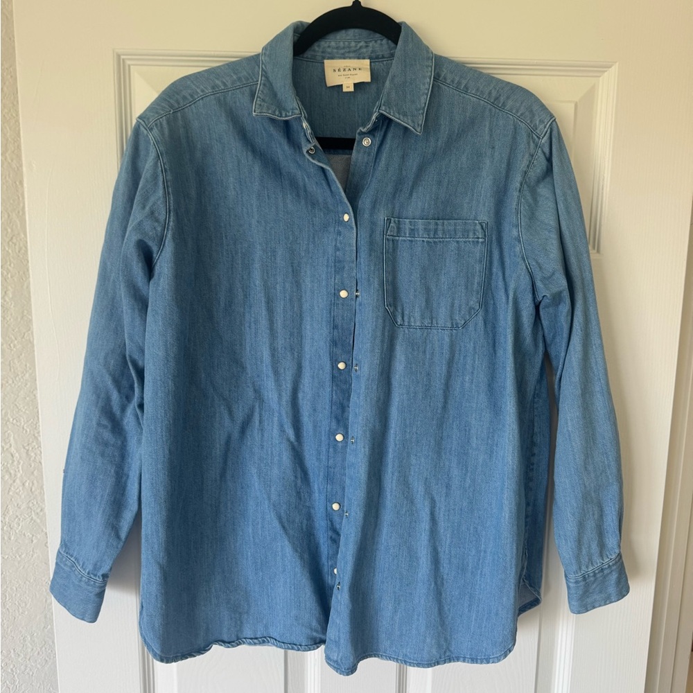 Sezane Max Shirt - Deep Blue 34